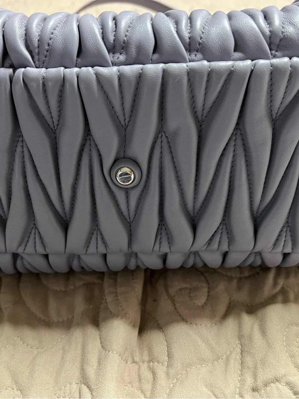 Miu Miu Lavender Matelassé Satchel with Detachable Strap